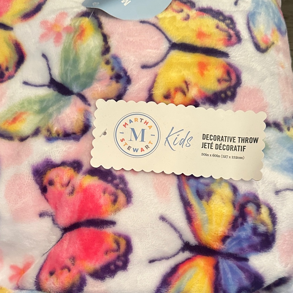 Martha Stewart Kids Colorful Butterfly Throw